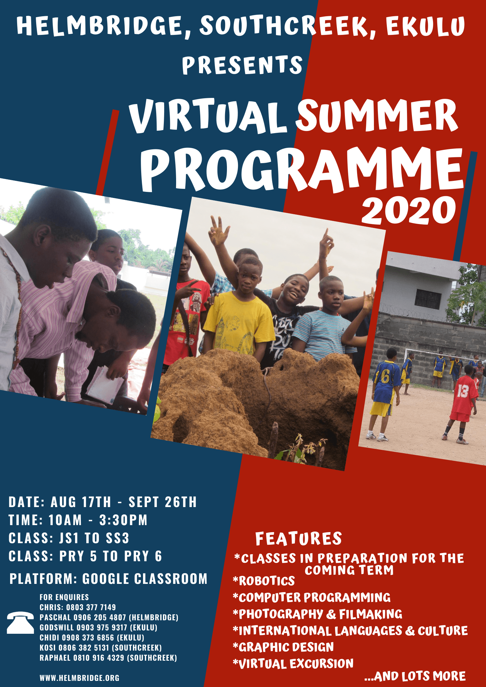 Virtual Summer programme 2020